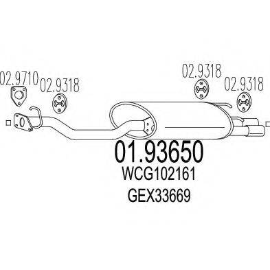 MTS 0193650 Глушник вихлопних газів кінцевий