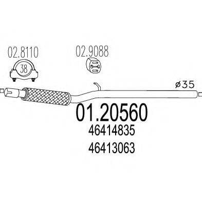 MTS 0120560 Труба вихлопного газу