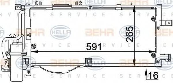 BEHR HELLA SERVICE A0096 Конденсатор, кондиціонер