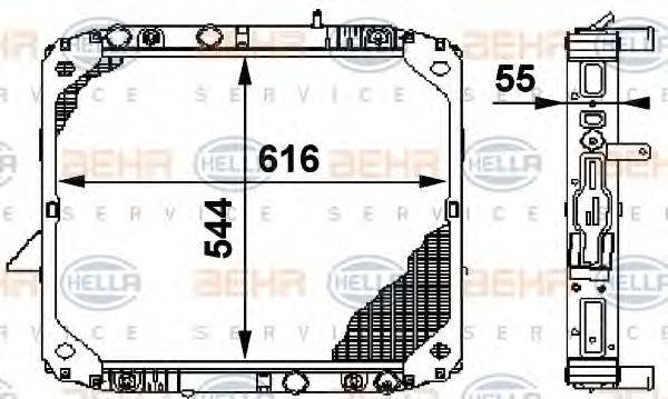 HELLA 8MK376709741 Радіатор, охолодження двигуна