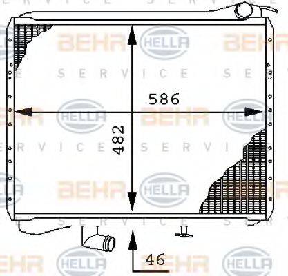 HELLA 8MK376710001 Радіатор, охолодження двигуна