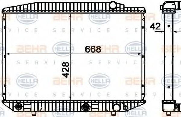 HELLA 8MK376712521 Радіатор, охолодження двигуна