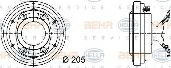 BEHR HELLA SERVICE 16905 Зчеплення, вентилятор радіатора