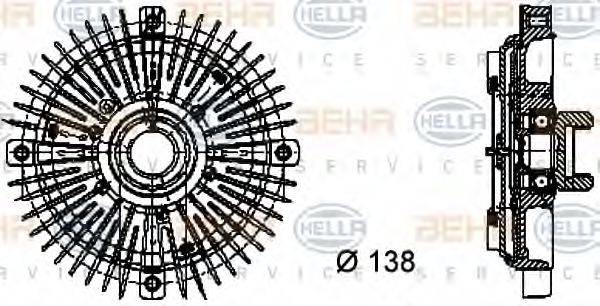 BEHR HELLA SERVICE 21708 Зчеплення, вентилятор радіатора