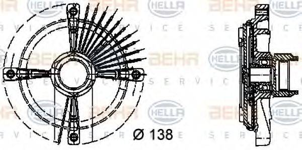 OPEL 13 40 166 Зчеплення, вентилятор радіатора