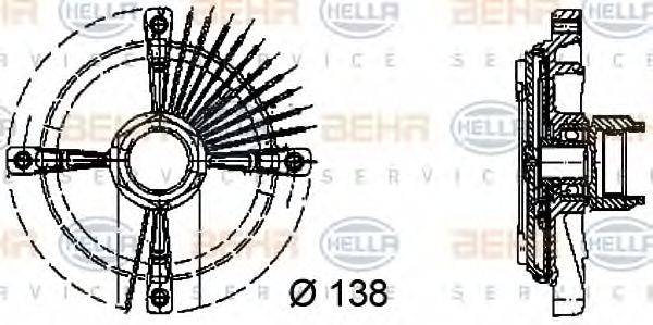 OPEL 90144767 Зчеплення, вентилятор радіатора
