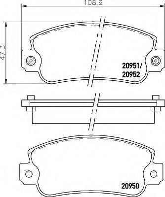 FIAT 77362266 Комплект гальмівних колодок, дискове гальмо