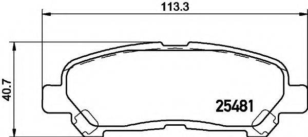 TOYOTA 0446648120 Комплект гальмівних колодок, дискове гальмо