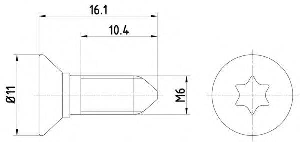 SEAT N10112603 Болт, диск гальмівного механізму