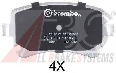 A.B.S. 37366S Комплект гальмівних колодок, дискове гальмо