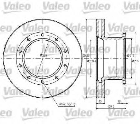 VALEO 187033 гальмівний диск