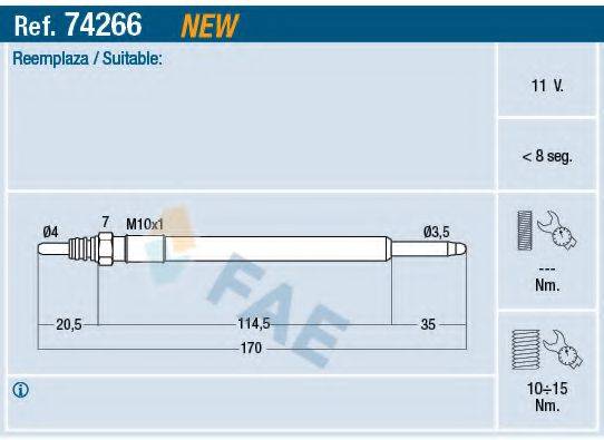 FAE 74266 Свічка розжарювання