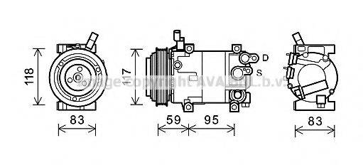 AVA QUALITY COOLING HYK323 Компресор, кондиціонер