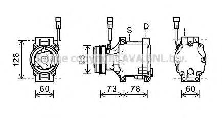 AVA QUALITY COOLING SUK080 Компресор, кондиціонер