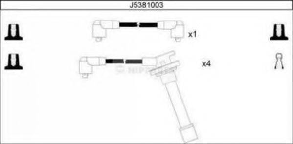 NIPPARTS J5381003 Комплект дротів запалювання