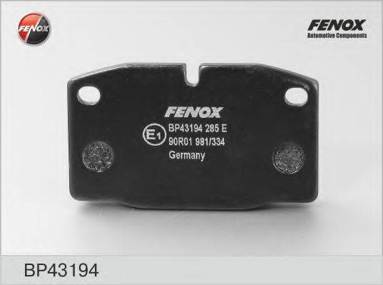 FENOX BP43194 Комплект гальмівних колодок, дискове гальмо