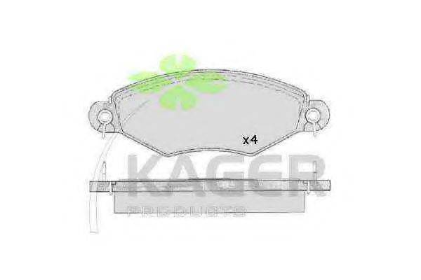 KAGER 350062 Комплект гальмівних колодок, дискове гальмо