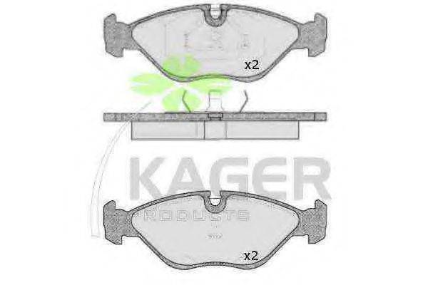 KAGER 21154 Комплект гальмівних колодок, дискове гальмо