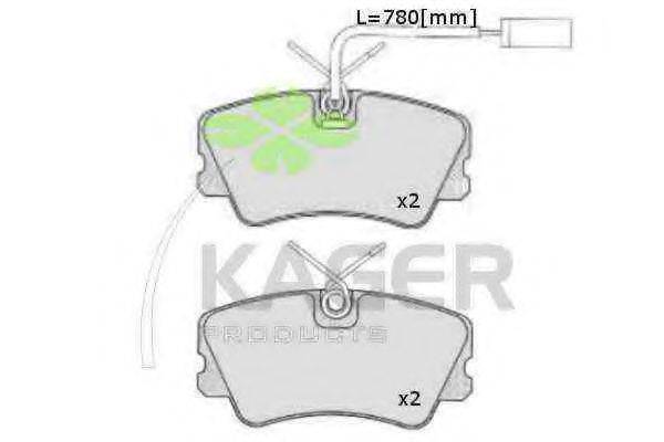 KAGER 20361 Комплект гальмівних колодок, дискове гальмо