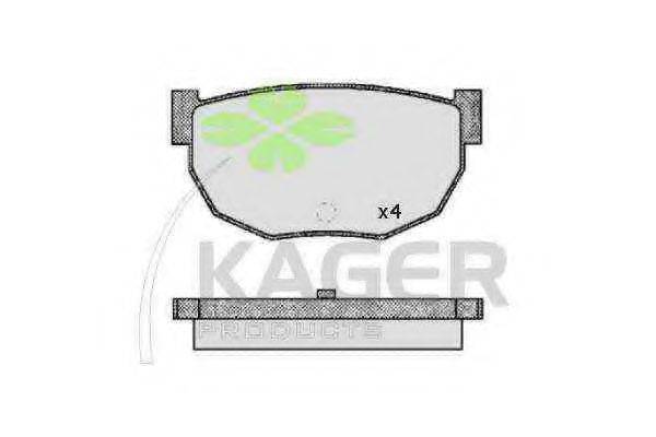 KAGER 21122 Комплект гальмівних колодок, дискове гальмо