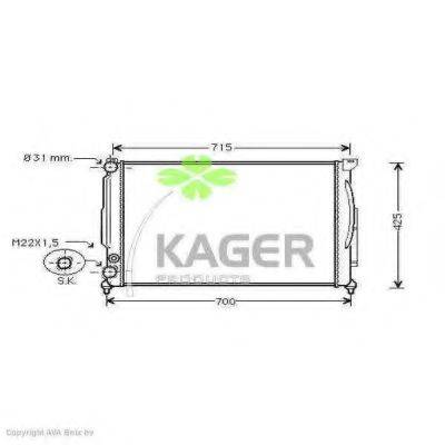 KAGER 310024 Радіатор, охолодження двигуна