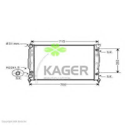 KAGER 310025 Радіатор, охолодження двигуна