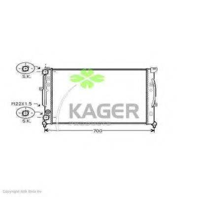 KAGER 310028 Радіатор, охолодження двигуна