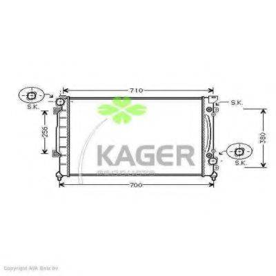 KAGER 310034 Радіатор, охолодження двигуна
