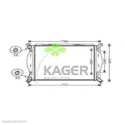 KAGER 310036 Радіатор, охолодження двигуна