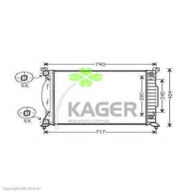 KAGER 310038 Радіатор, охолодження двигуна