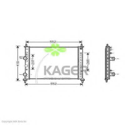 KAGER 310422 Радіатор, охолодження двигуна