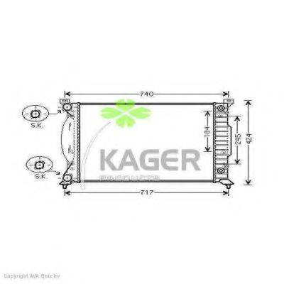 KAGER 311632 Радіатор, охолодження двигуна