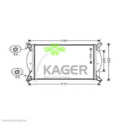 KAGER 311633 Радіатор, охолодження двигуна