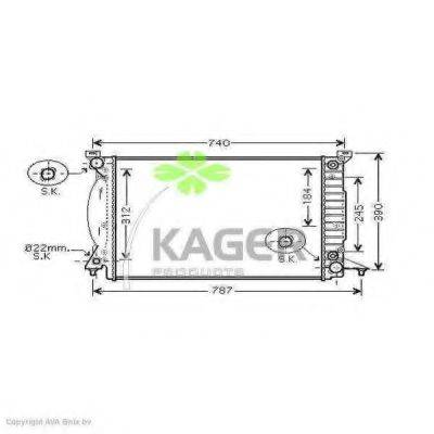 KAGER 311634 Радіатор, охолодження двигуна