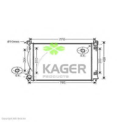KAGER 311640 Радіатор, охолодження двигуна