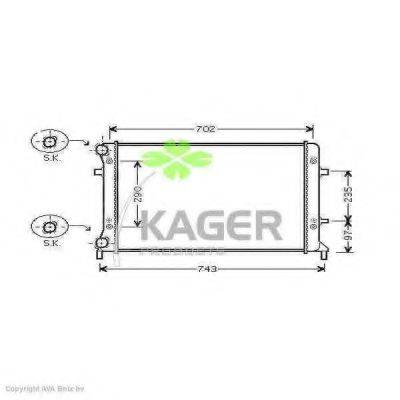 KAGER 312836 Радіатор, охолодження двигуна