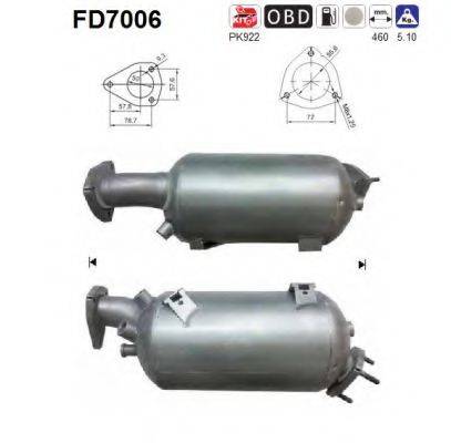 AS FD7006 Саджовий/частковий фільтр, система вихлопу ОГ