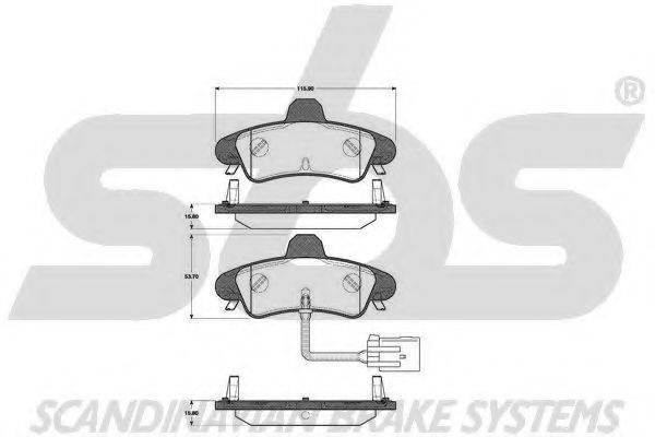 SBS 1501222520 Комплект гальмівних колодок, дискове гальмо