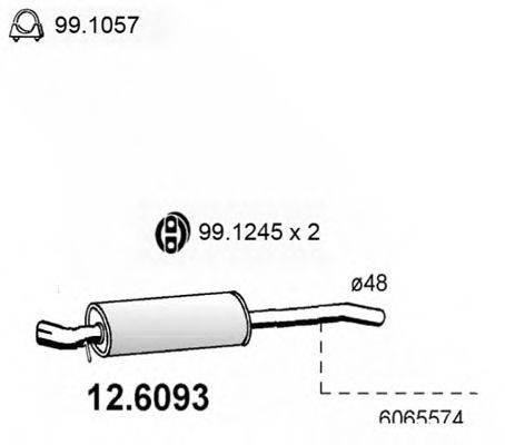 FIAT 6065574 Середній глушник вихлопних газів