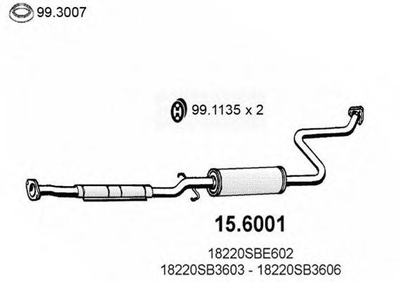 HONDA 18220SBE602 Середній глушник вихлопних газів