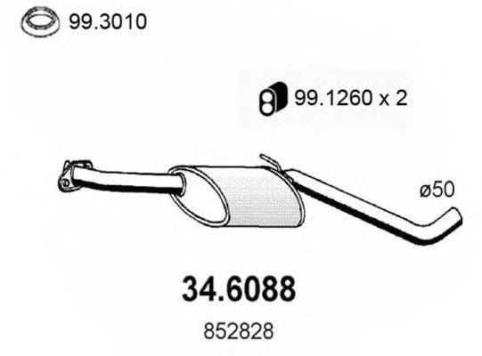 ASSO 346088 Середній глушник вихлопних газів