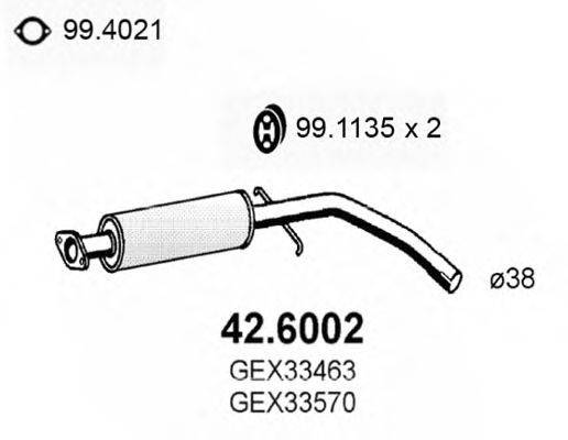 ROVER/AUSTIN GEX33597 Середній глушник вихлопних газів