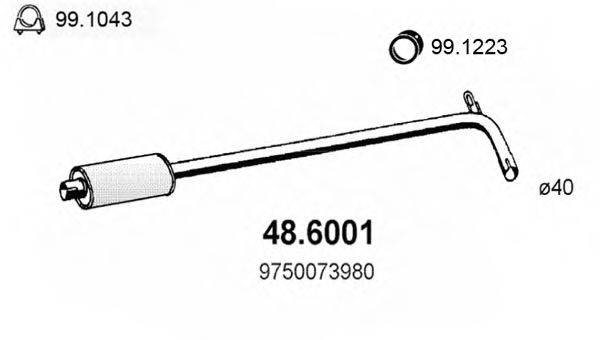 ASSO 486001 Середній глушник вихлопних газів