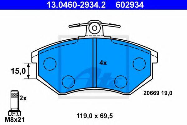 VAG 8A0 698 151 A Комплект гальмівних колодок, дискове гальмо