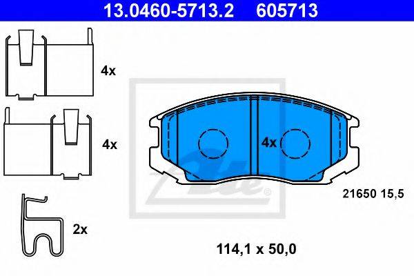 DAIHATSU 04465-B4030-000 Комплект гальмівних колодок, дискове гальмо