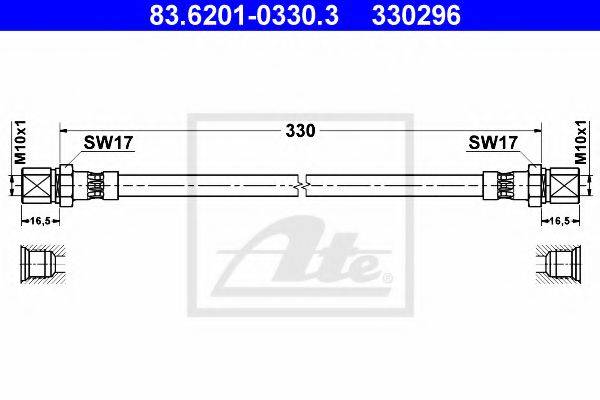 ATE 330296 Гальмівний шланг