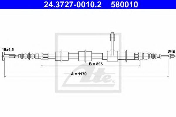 FIAT 46542755 Трос, стоянкова гальмівна система