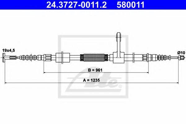 FIAT 46847297 Трос, стоянкова гальмівна система