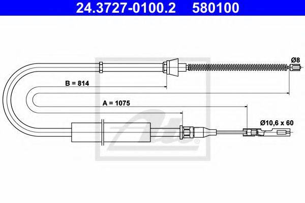 VAG 8Z0 609 722 C Трос, стоянкова гальмівна система
