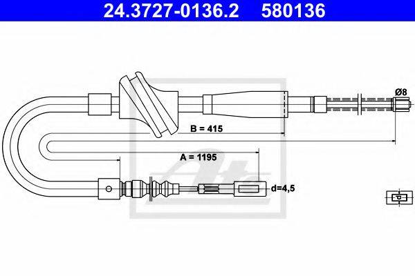 BENDIX 432065B Трос, стоянкова гальмівна система